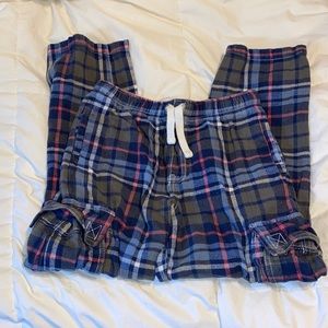 Mini Boden 100% cotton plaid lounge cargo pants size 13y